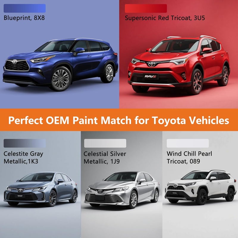 Gen2Magic Wind Chill Pearl Tricoat Touch Up Paint Pen Kit for Toyota [Clear Coat Included], 089 Color Match for Scratches, Rock Chips, Bumper Dings, Easy Scratch Repair & Rust Remover for Toyota - Image 2